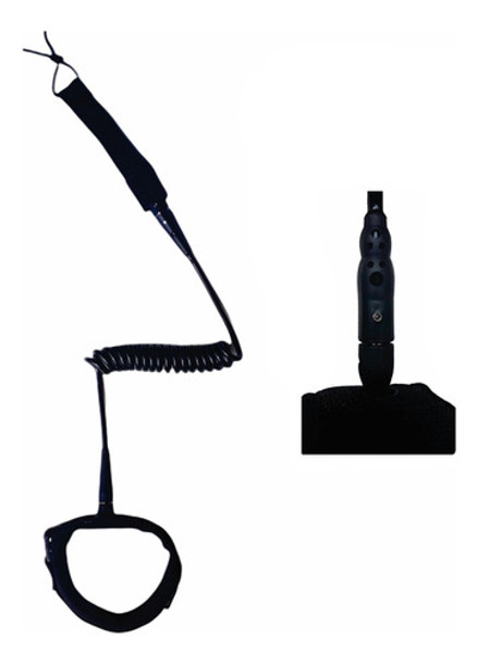Leash Strep Cordinha Bodyboard Braço Preto 6mm Com Rotor 0