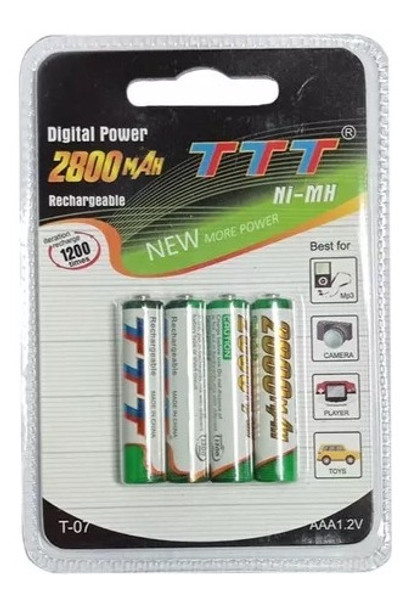 Pilas Recargables Aaa Ttt 2800mah 0