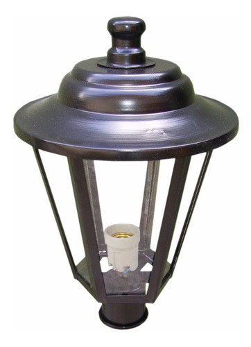 Farol Exterior Poste 1 Luz + Adaptador Para Columna 0