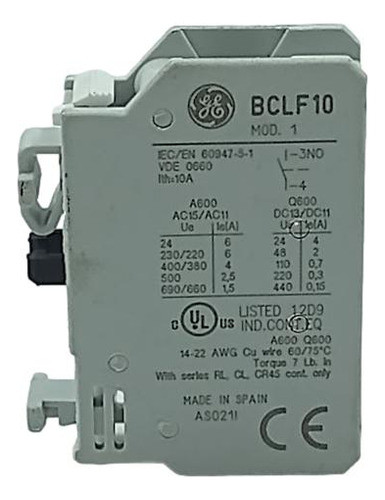 Bloco De Contato Auxiliar Ge Bclf10 0