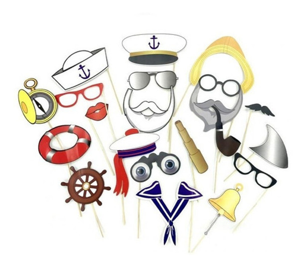 Selfie Marinero- 20 Unidades 25 Cm- Fotos- Cotillón- 0