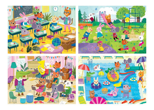 Set Puzzle Escuela Piscina Jardin Rompecabezas Educa Niños ® 0