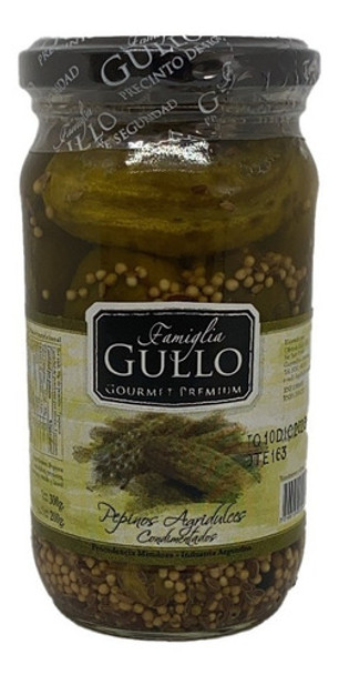 Pepinillos Agridulces Gullo Gourmet Frasco Vidrio De 330 Gr 0
