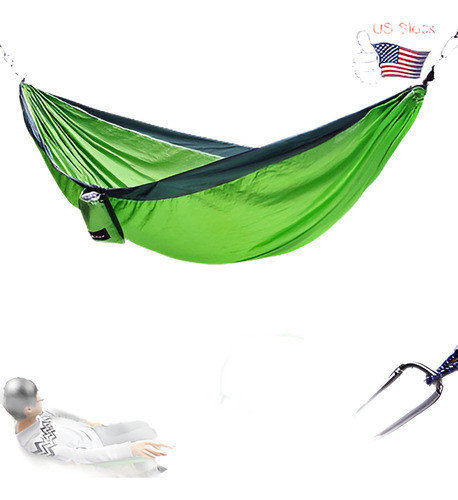 Hamaca Doble Al Aire Libre Oscilación Cama Paracaídas Portát 0