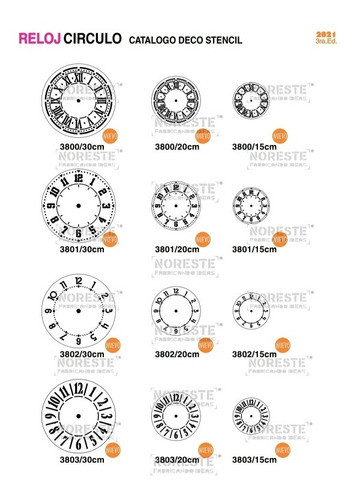 Stencil Reloj 30 Cm Podés Elegir Noreste Ideas 0