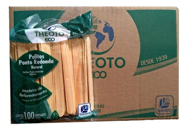Palito Escolar Picolé Sorvete Theoto Ponta Redonda C/900unid 0