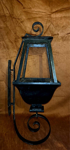 Farol De Hierro Grande Con Soporte 75 Cm, Sin Vidrio 0
