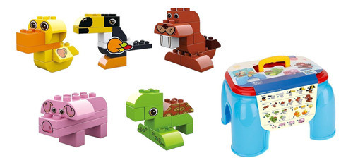 Banquito Bloques Animales 45 Pcs 0