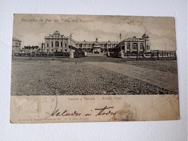 Tarjeta Postal Antigua. Mar Del Plata, Argentina. Bristol 0