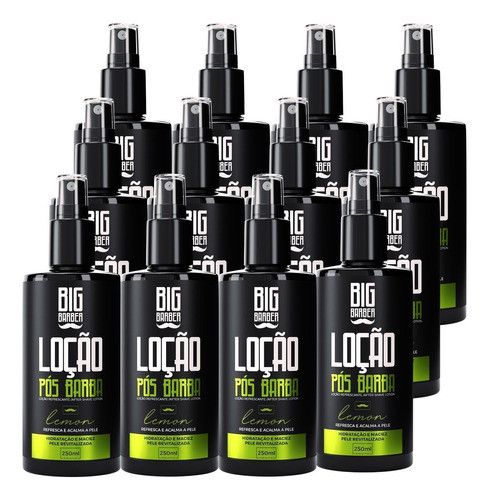 Loção Pós Barba Big Barber 250ml Lemon Hidratante 12 Unidade 0