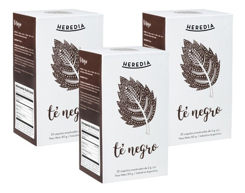 Té Negro En Saquitos Heredia - 3 Unidades 0
