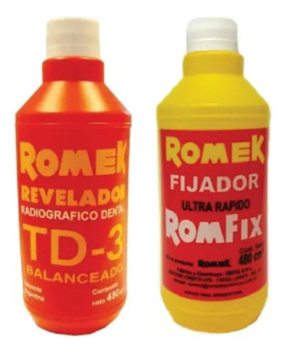 Revelador + Fijador De Radiografía 480cm3 C/u Romek 0
