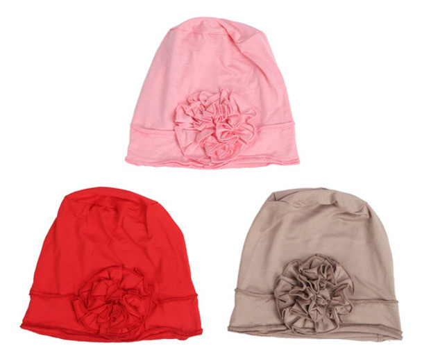 Boné De Couro, 3 Peças De Toucas Femininas De Turbante, Cor 0 Boné De Couro, 3 Peças De Toucas Femininas De Turbante, Cor 0