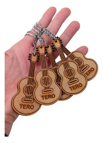 30 Llaveros Guitarra Fibrofacil Personalizado Souvenirs Mdf 0