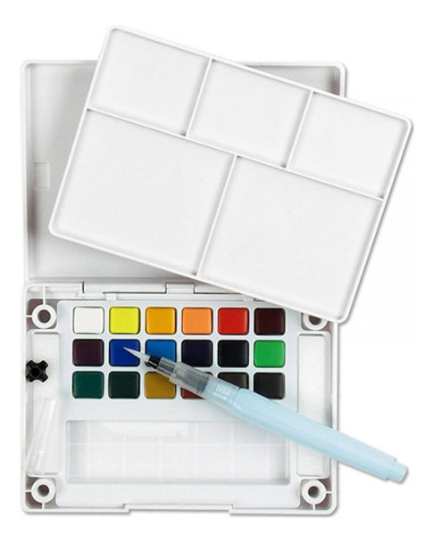 Aquarela Koi Sakura Cj 18 + Pincel Recarregável 0