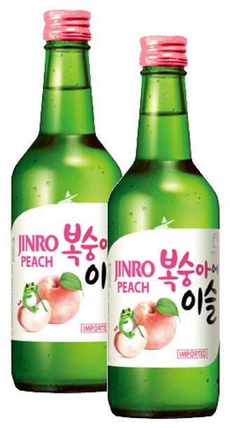 2 Soju Importado Aroma De Pêssego 13% Jinro Peach - 360ml 0