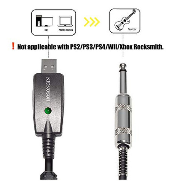 Cable Usb Actualizado Para Guitarra De Hosongin  Interfaz Us 0