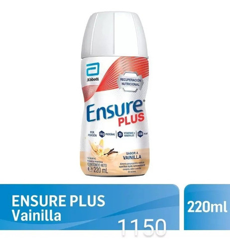 Ensure Plus 220 Ml . Sabor Vainilla. Envios A Todo El Pais 0