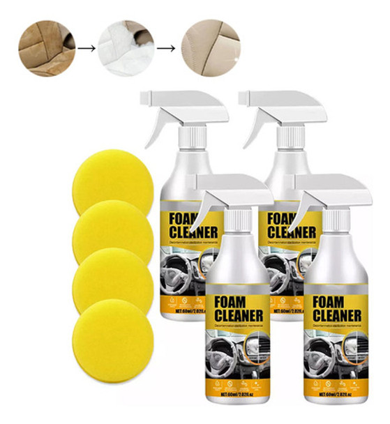 Spray De Espuma Para Limpeza De Carros Em Aerossol De 4 Kits 0