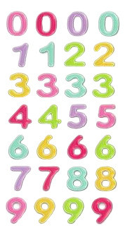 Stickers Números Crearte - Mosca 0