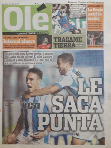 Diario Ole 20 Abril 2017 Racing 4 Tigre 1 0 Diario Ole 20 Abril 2017 Racing 4 Tigre 1 0