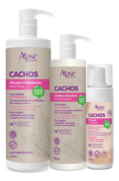 Kit Apse Para Cabelos Cacheados Finalizadores Brilhosos Ativ 0