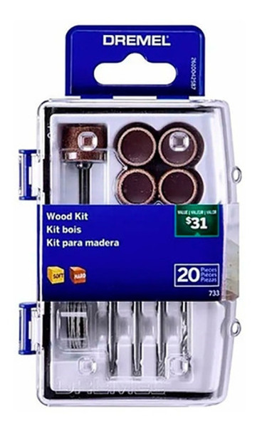 Kit Dremel Minitorno P/ Madera 20 Piezas 3000 4000 733-02 0