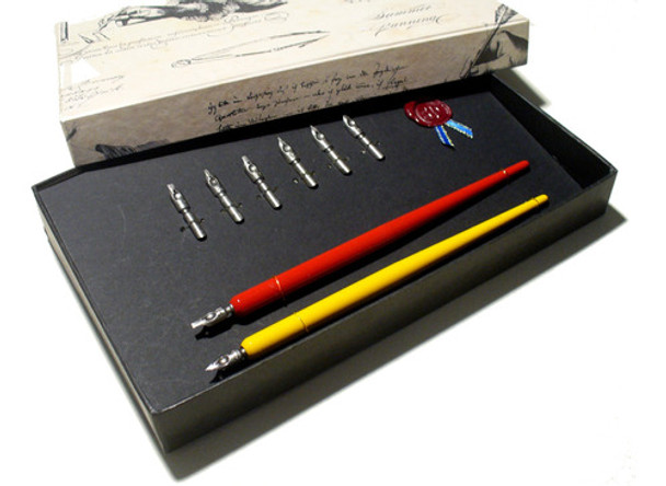 Set X8 Plumas P/ Caligrafía Gótica Soennecken + 2 Portapluma 0