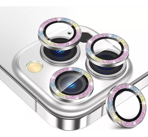 Protector Camara Para iPhone 15 Pro Max Brillos Multicolor 0