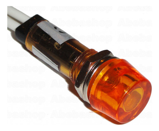 Pack 9x Luz Piloto 10mm 220vac Alterna Ac Color Ambar Ojo -p 0