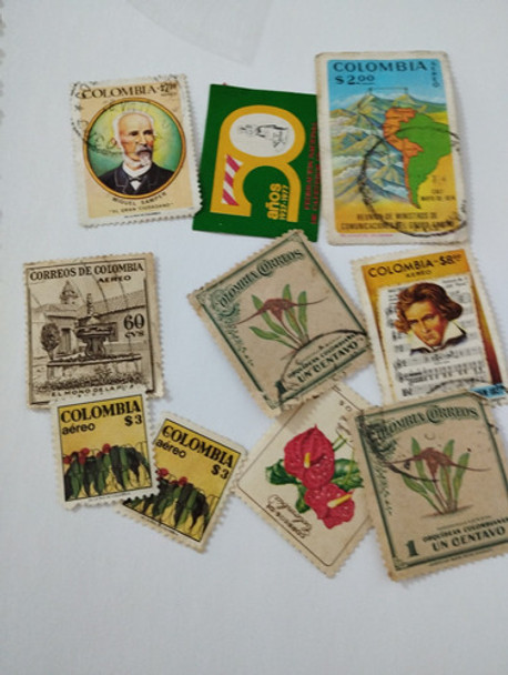 Sellos Postal De Colombialote De 10 Sellos 0