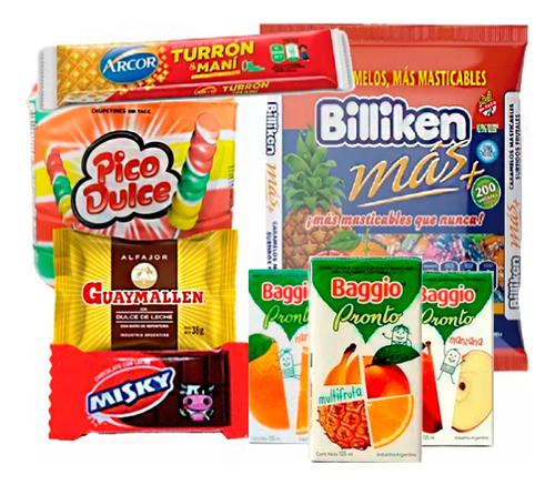 Combo Golosinas Cumpleaños Naranja 15 Chicos - Delipop 0