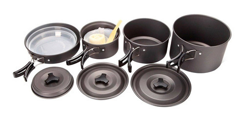 Set De Marmitas Ollas Aluminio Camping 5 Personas Wortec 0