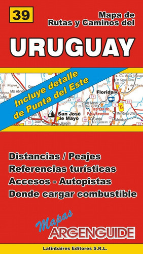 Mapa De Uruguay Rep. Oriental Rutas Y Caminos Argenguide 0