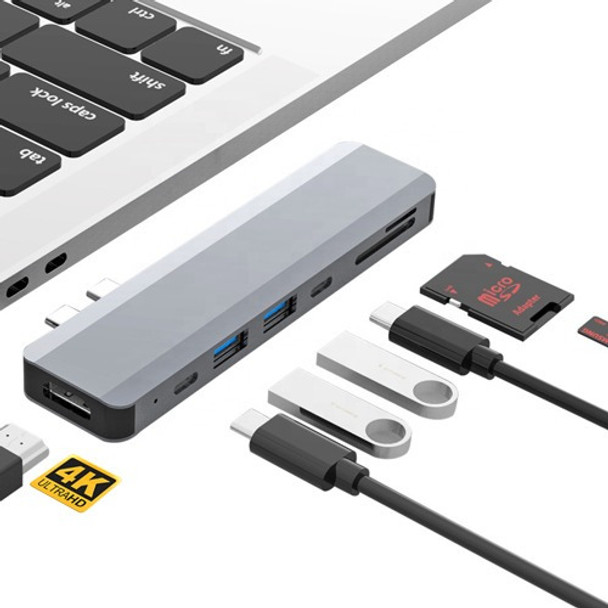 Adaptador Hub Usb-c 7 En 1 Hdmi 4k Usb Sd Macbook Pro Air 0