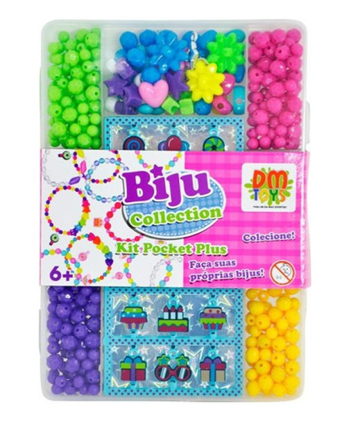 Kit Miçangas Biju Faz Pulseiras Pocket Com Estojo - Dm Toys 0