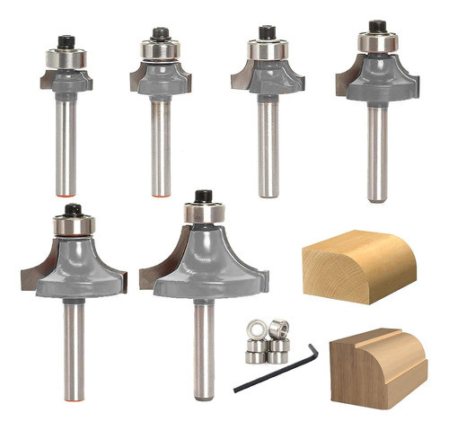 Brocas De Enrutador Sinoprotools, Radios 1/16 A 1/2 Pulgadas 0