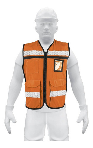 Chaleco Brigadista Reforzado Naranja Cint/refl 5bols Truper 0