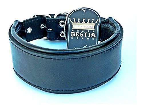 Bestia Collar De Perro De Piel Autentica Suave Acolchado Ra 0