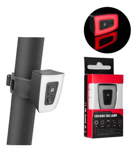 Luz Led Roja Bike Trasera Bici Recargable - Rockbros 0