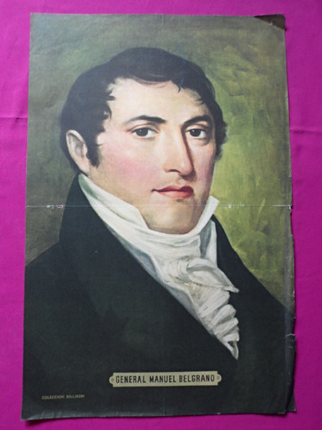 Antigua Lamina Coleccion Billiken Gral Manuel Belgrano 0
