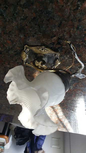Aplique De Un Brazo Bronce Florentino Con Tulipa Ronda 0