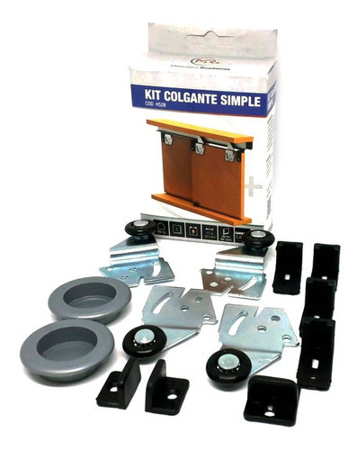 Kit Puertas Corredizas Colgante Simple Para 2 Hojas 0