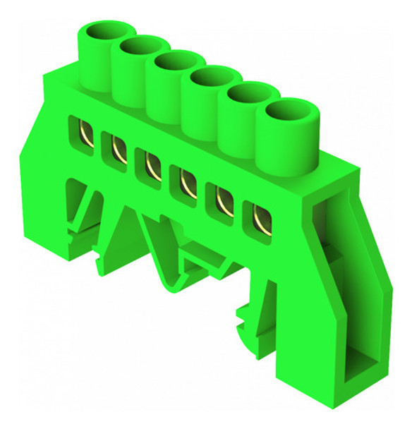 Kit C/ 2 Bloco De Distribuição Verde 6 Furos 80a 0