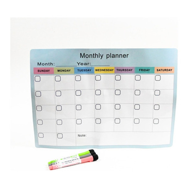 Pizarra Magnetica Planner Mensual  + Marcadores 0