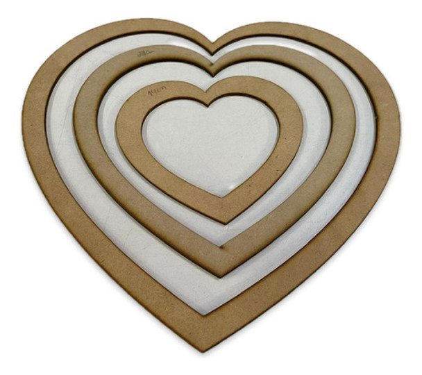 Corazón Calado Aro Arandela Kit X 20u 30cm Mdf/fibrofacil 0