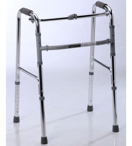 Andador Aluminio Plegable Articulado Doble Función Plateado 0