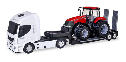 Caminhão Iveco Plataform Com Trator Case - Usual Brinquedos 0