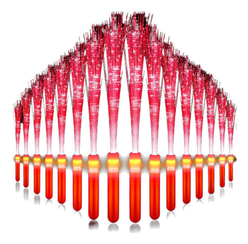 Varitas De Fibra Óptica Led Con 3 Modelos, 48 Unidades, Rojo 0