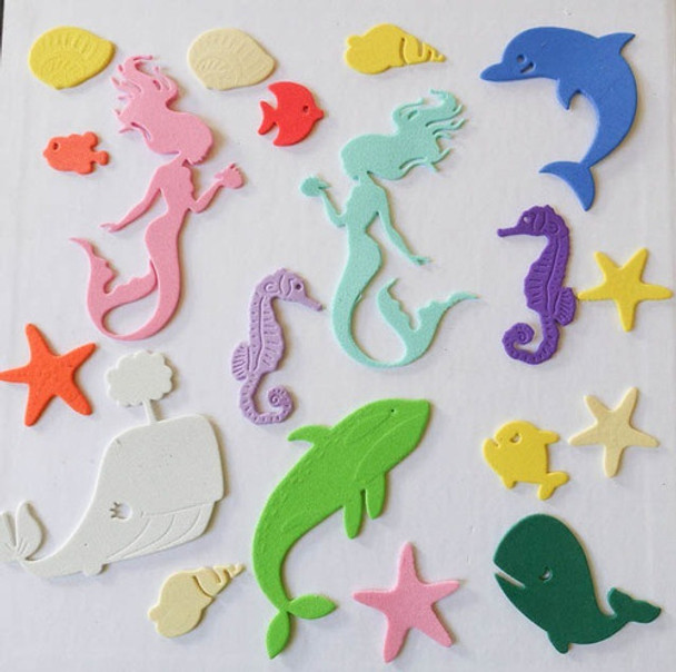 Pack Sirena Hipocampo Caballito Delfin Ballena Pez Caracol 0